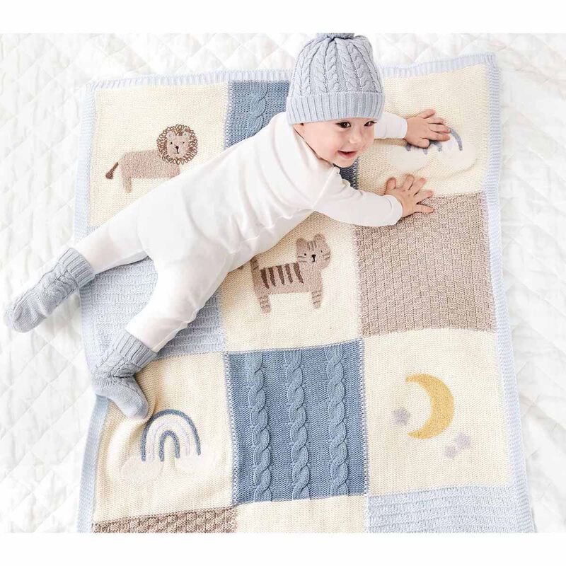Pottery Barn Kids Lion Recycled Heirloom Baby Blanket image number 2